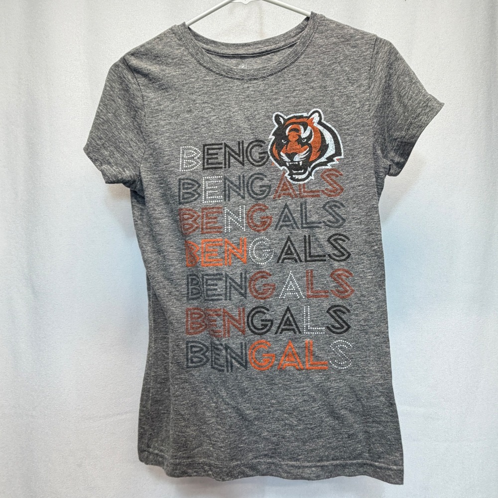 Cincinnati Bengals Girls XL 14/16 NFL Team Apparel Gray Graphic T-Shirt